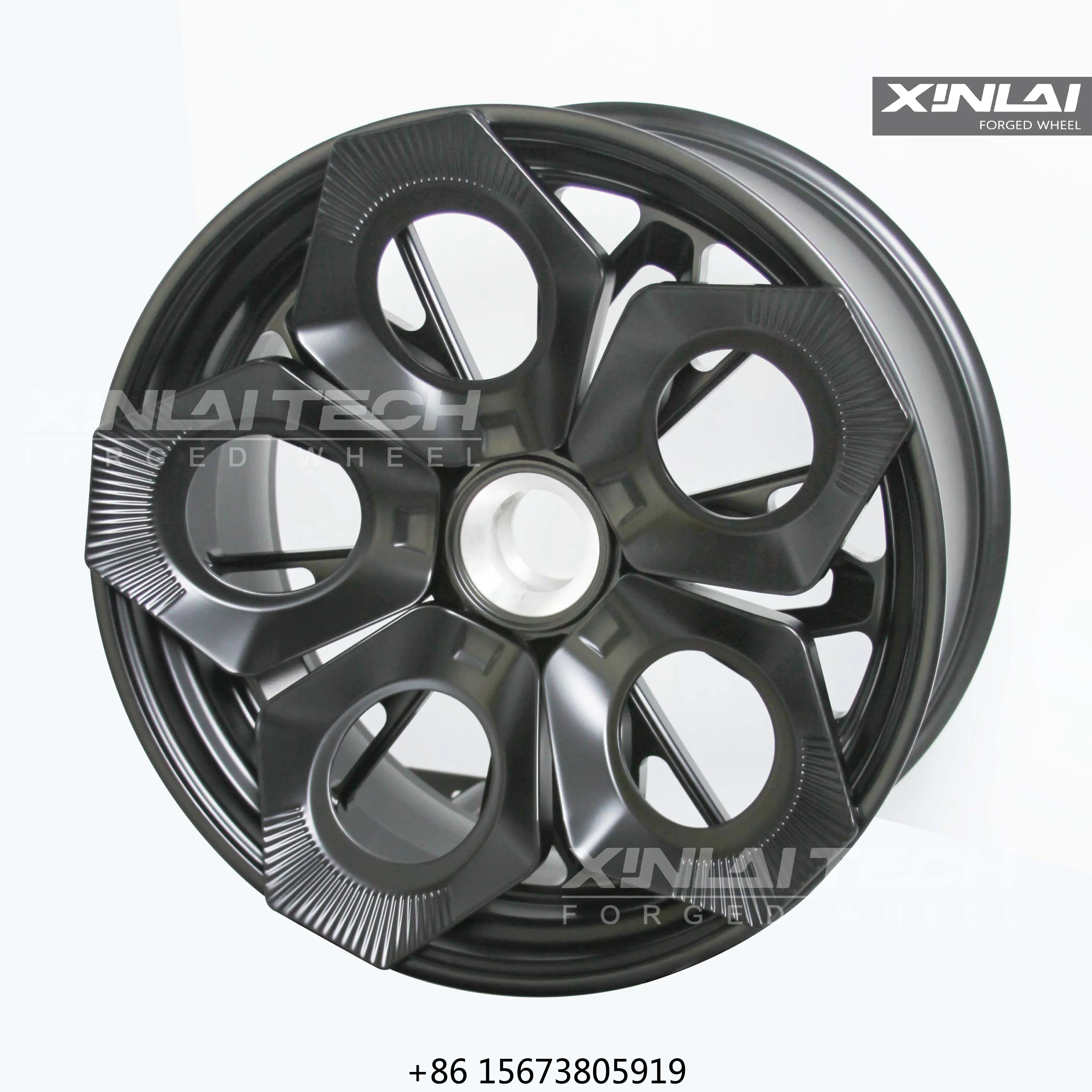 Custom Forged Aluminum Supermoto Wheel 5-Spoke Design Matte Black Finish Street Racing Sport Bike Motorcycle Wheels