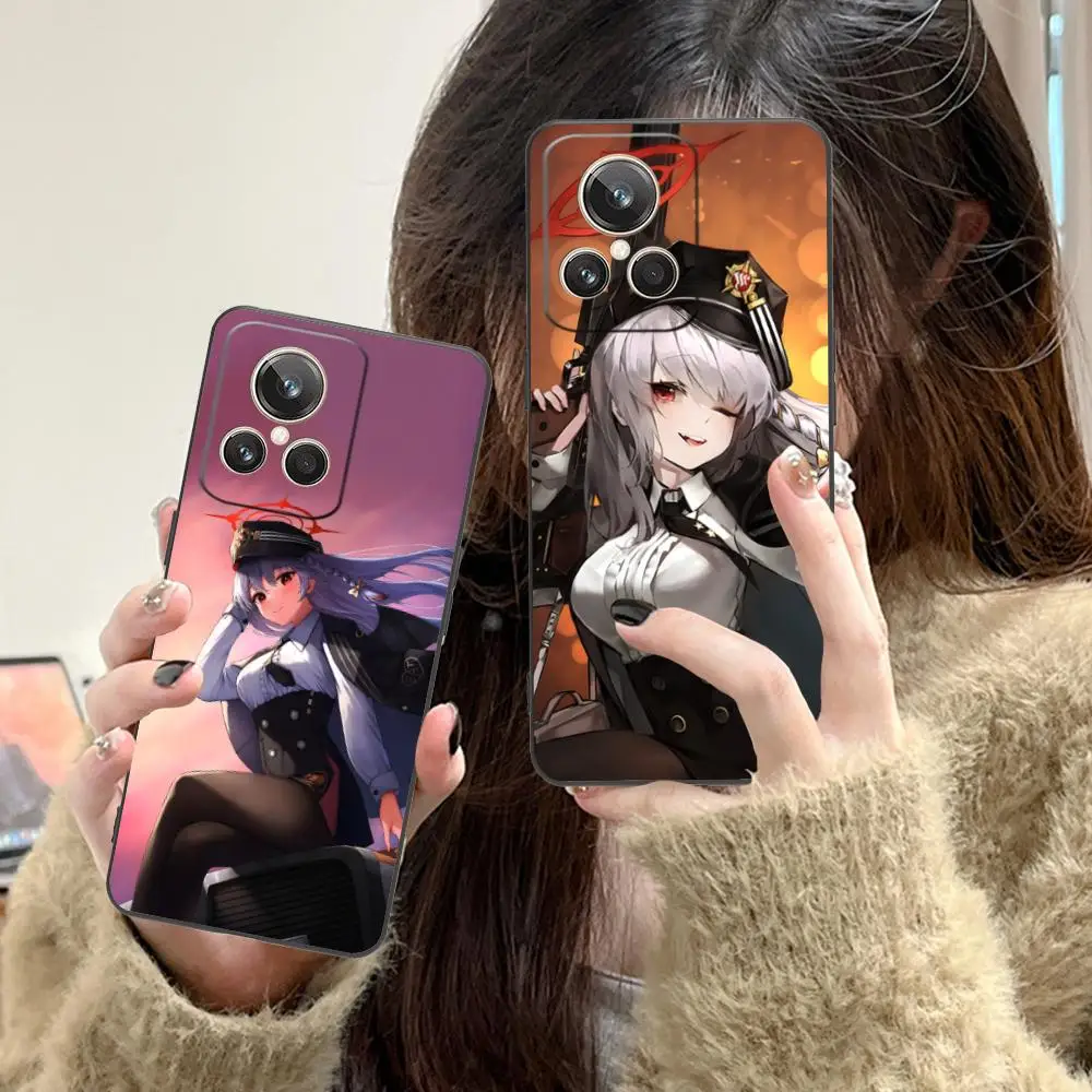 Blue Archive Haruna Phone Case for Realme 15 14 13 12 11 10 9 Pro Plus T i Lite 5G Soft TPU Shockproof Cover