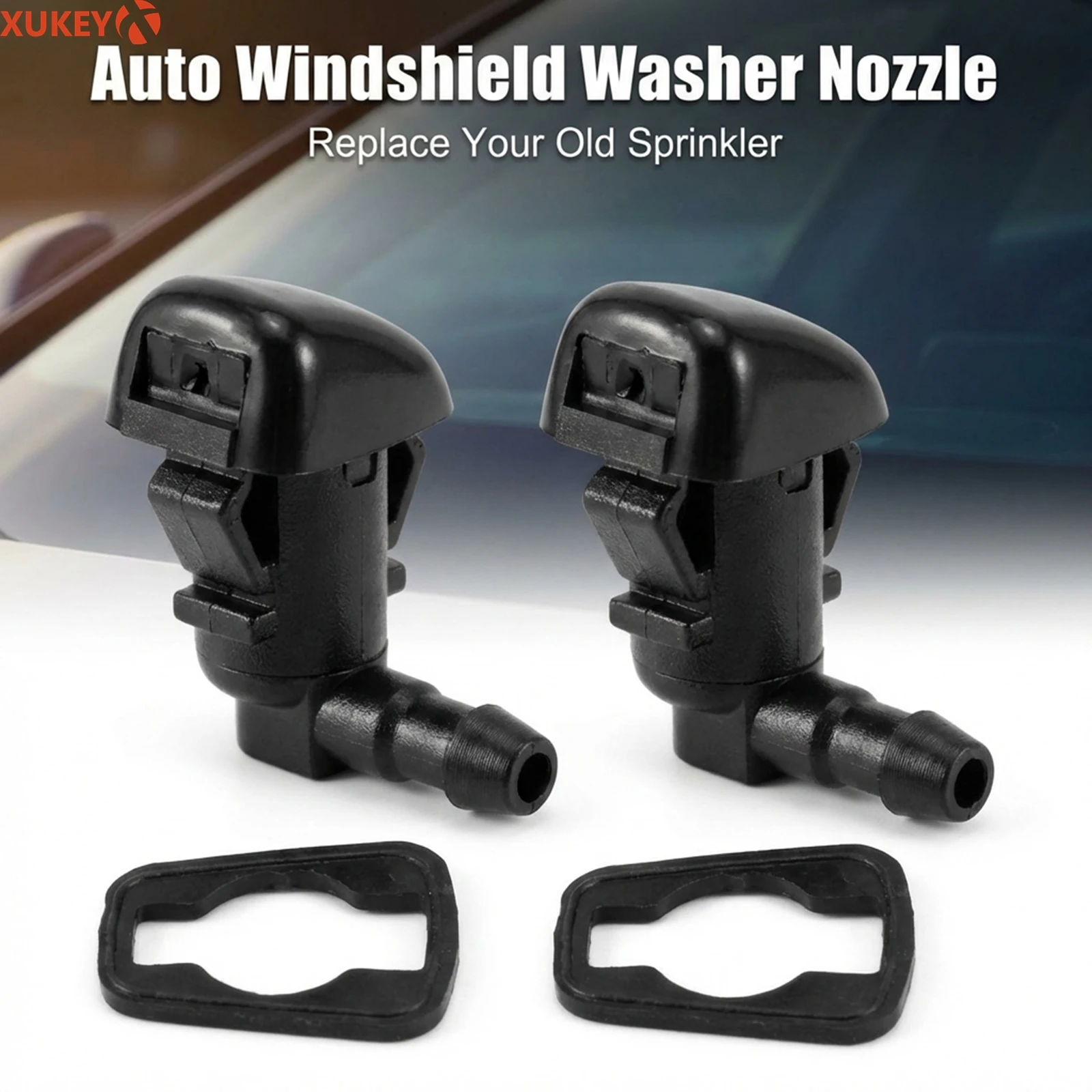 2Pcs Front Windscreen Wiper Nozzle Washer Spray Nozzle Jet Replacement For Dodge Challenger Charger Chrysler 300 OE# 85381-04030