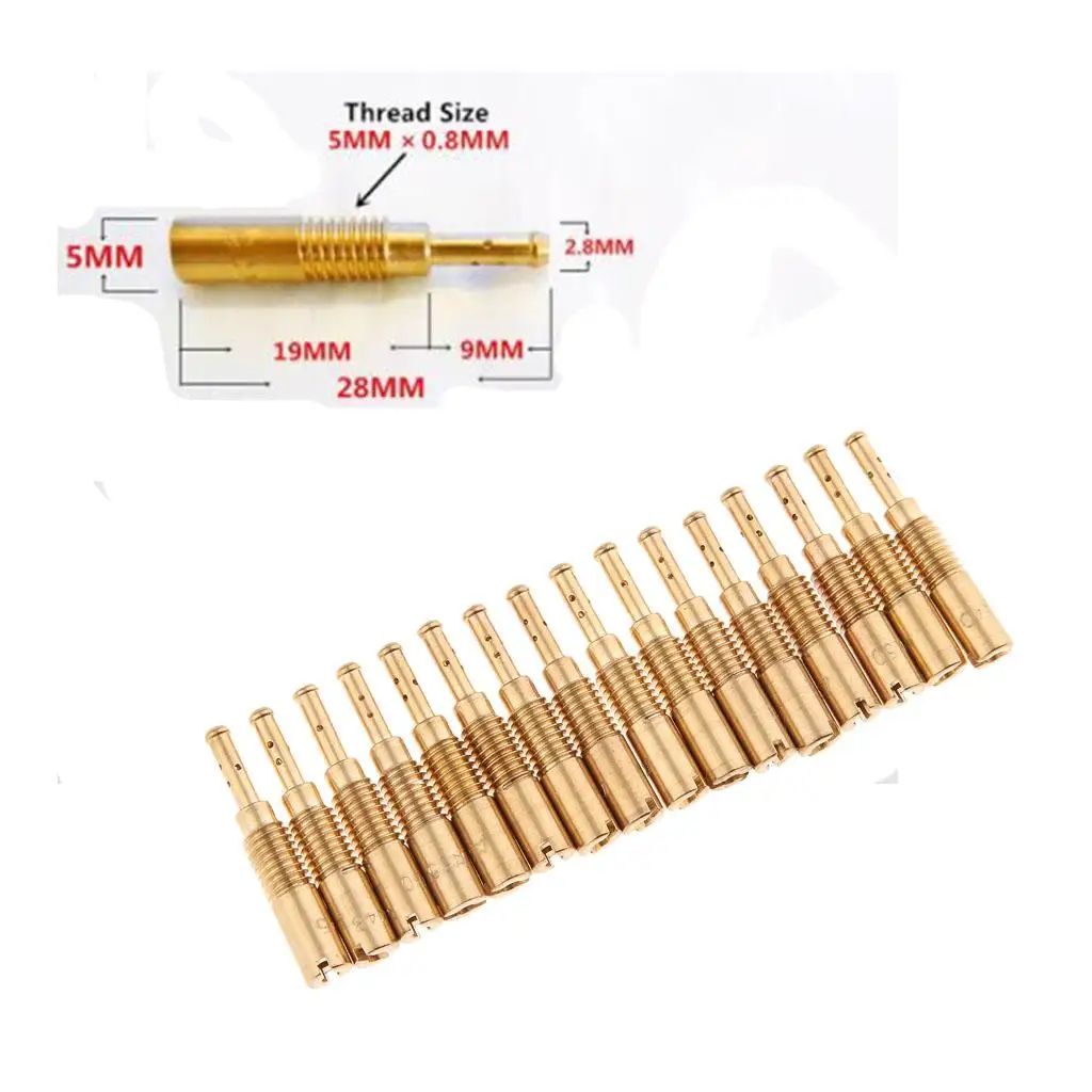 Motorcycle Carburetor Slow Pilot Jets Golden Copper Injector Nozzles Kit for Keihin PZ19 PB16 18 20