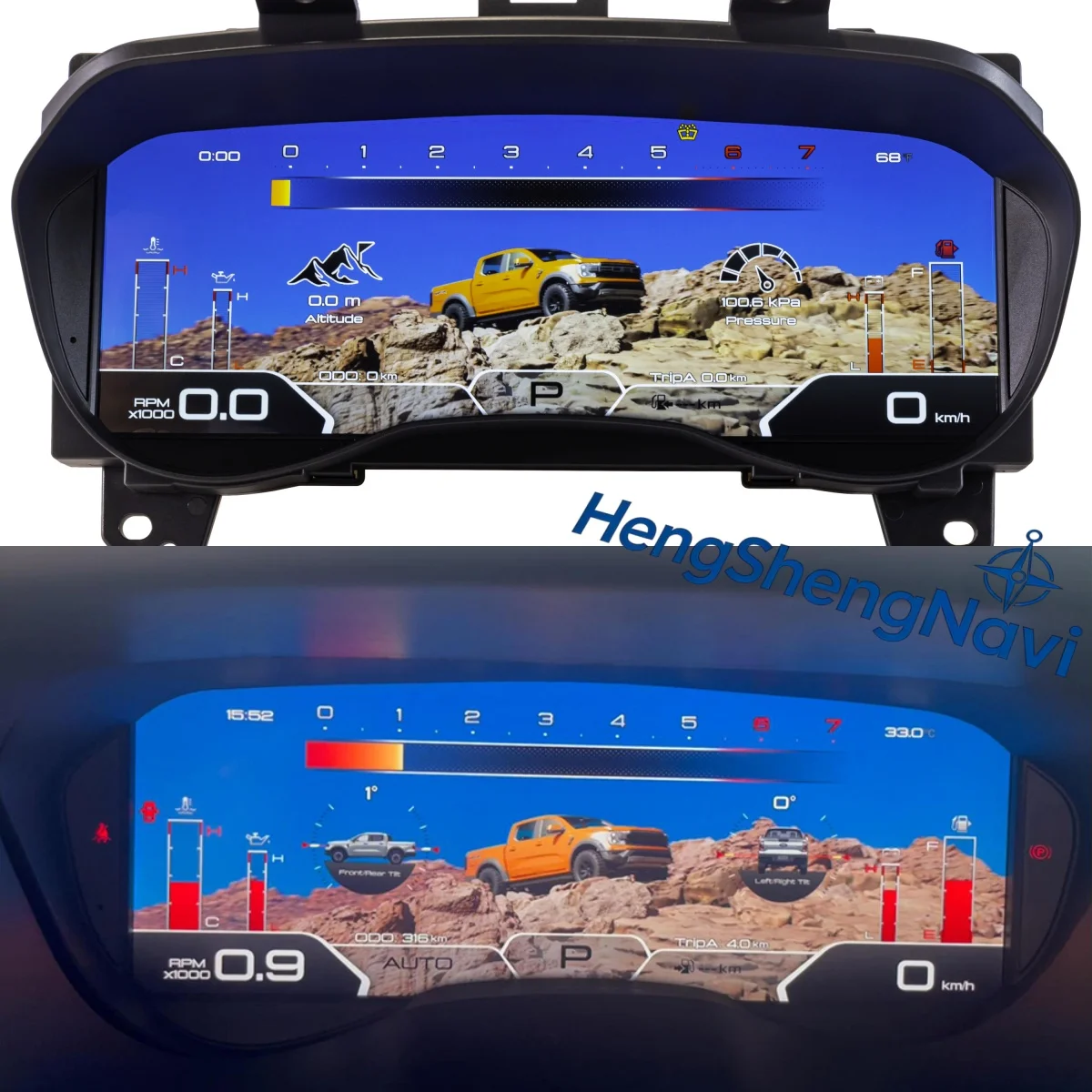 2016 ~ 2021 Upgrade Odometer For Ford Ranger/ Everest Car LCD Dashboard Auto Speedometer Linux System Car Digital Cluster