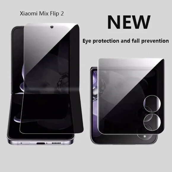 

Защитная пленка для Xiaomi Mix Flip 2, внутренняя антишпионская подглядывающая пленка + передняя мягкая гидрогелевая защитная пленка для MI Mix Flip