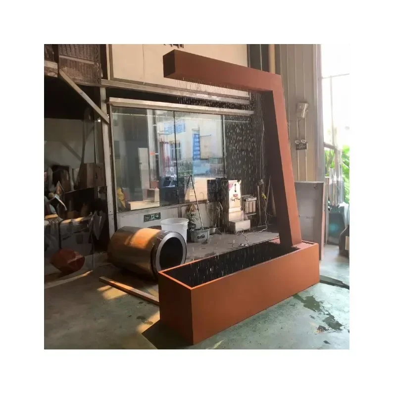Landscaping rain shower fountain L-shaped Koteng molten steel rain curtain function