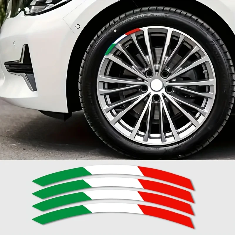 AliExpress NONE Green White Red Striped Graphic Wheel Sticker Waterproof Vinyl Decal For Car Motorcycle Rim Hub Decor