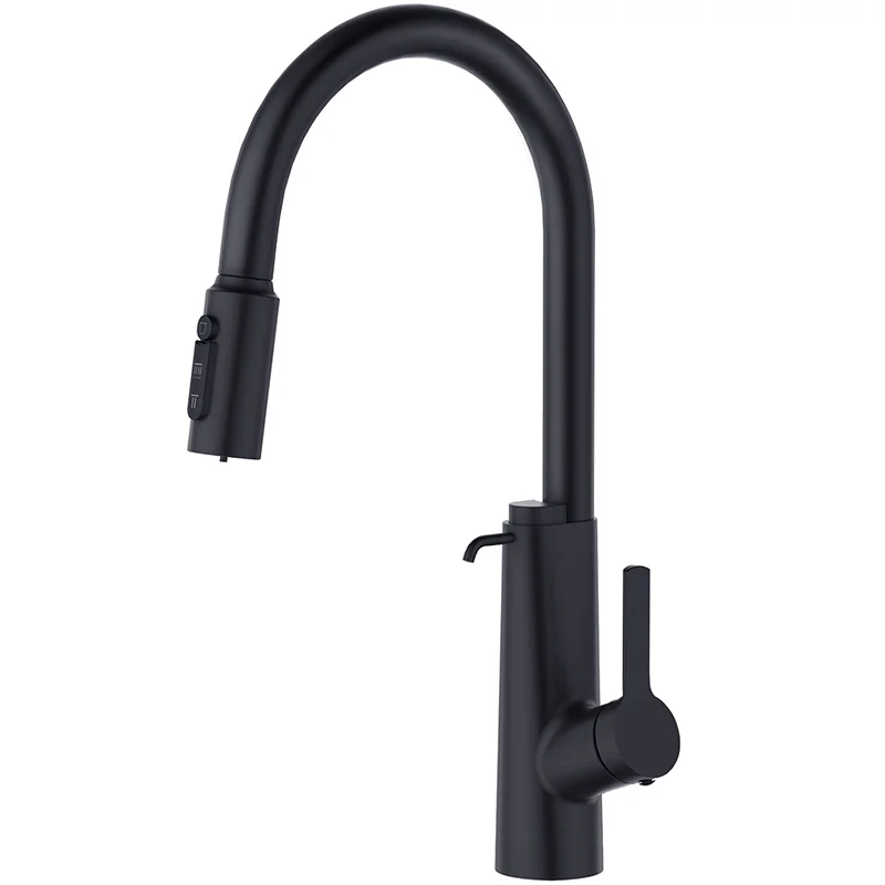 Pull Out Kitchen Faucet With Built In Soap Dispenser Gold Kitchen Taps Kitchen Sink Mixer Faucet Factory Direct Sales