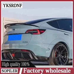 For Tesla Model Y Rear Spoiler Trunk Lip Carbon f Material Wing Spoiler Car Styling Rear Trunk Spoiler Accessories2020 2021 2022