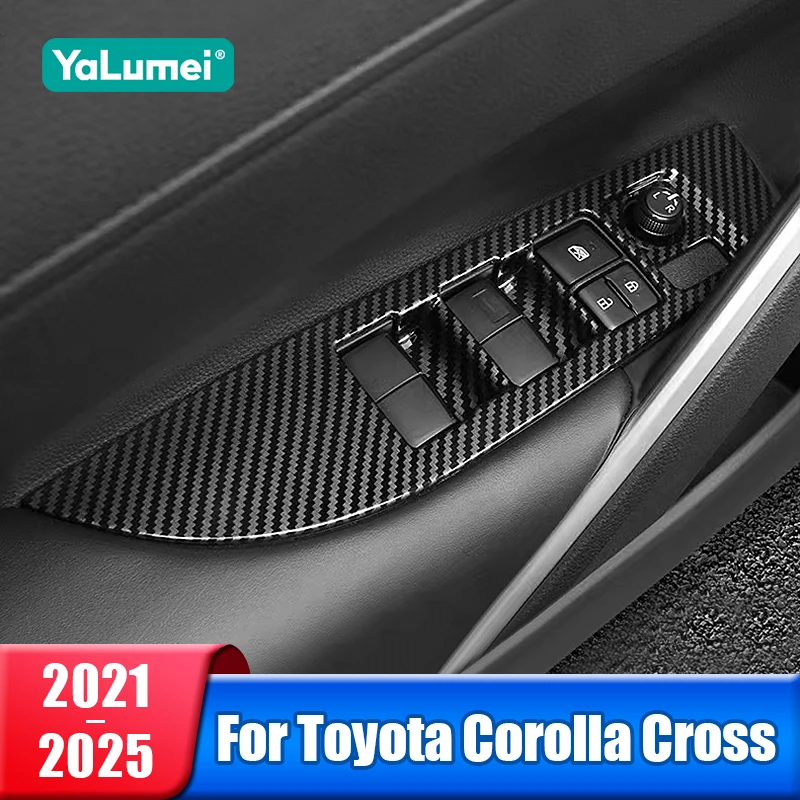 

Car Window Glass Lift Switch Button Panel Trim Cover For Toyota Corolla Cross XG10 2021 2022 2023 2024 2025 Hybrid Accessories