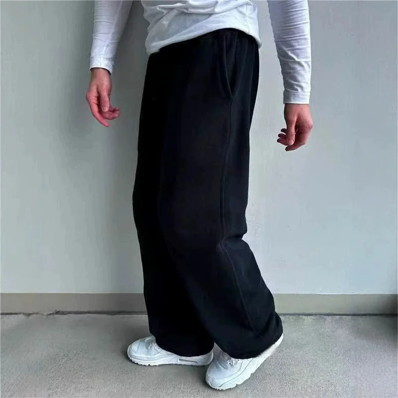 autumn winter man/woman Jogging Straight Sweatpants Street Style wide leg pants Casual Solid colors versatile Loose Men's Pants