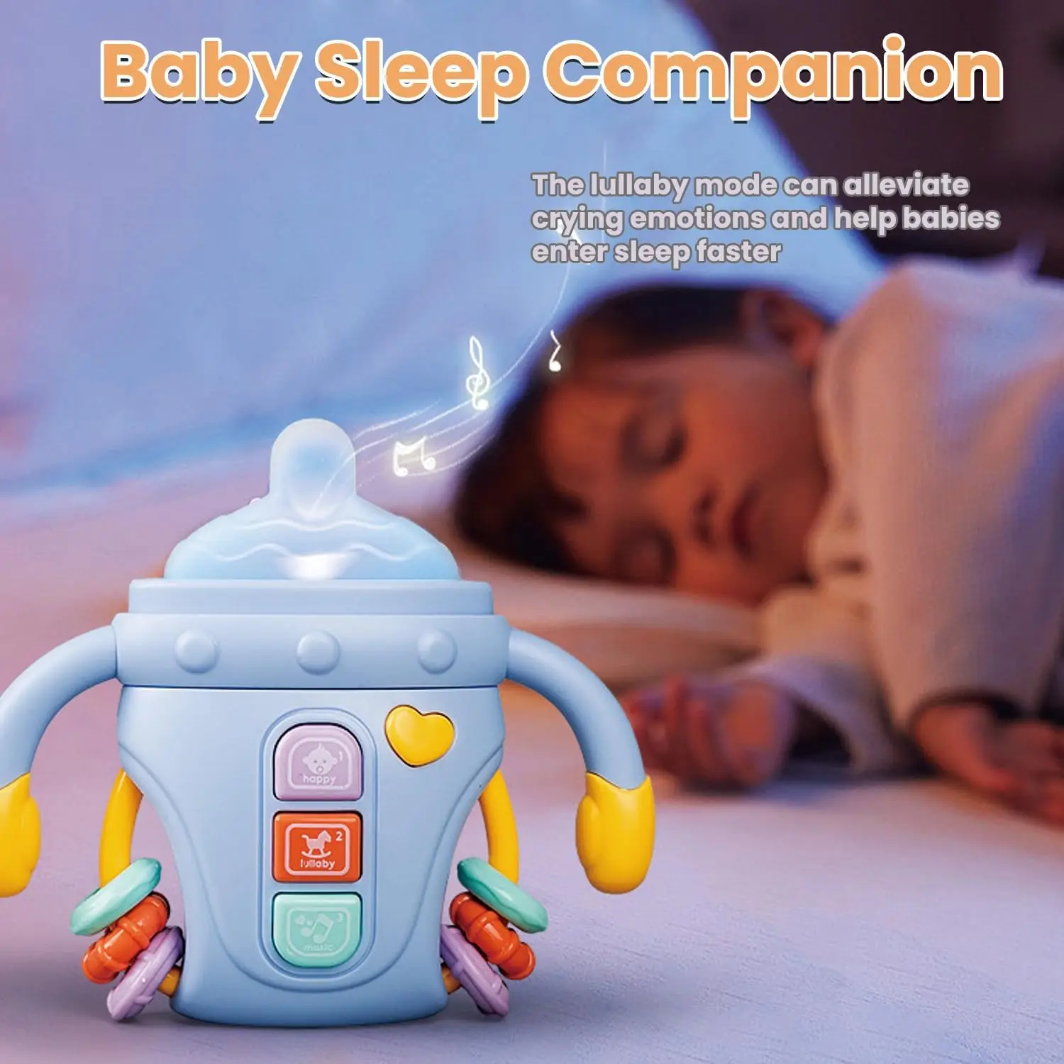 ของเล่นเด็กดนตรี Sensory การเรียนรู้ของเล่นเพลงและไฟ Pacifier Teething Rattle ของเล่นสําหรับเด็กวัยหัดเดินเด็กชายและเด็กหญิงของขวัญ 0-12