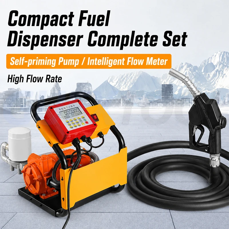 12V24V220V Integrated Refueling Equipment Portable High Flow Fuel Dispenser Pump Diesel Small Refueling Machine Coiler Assembly