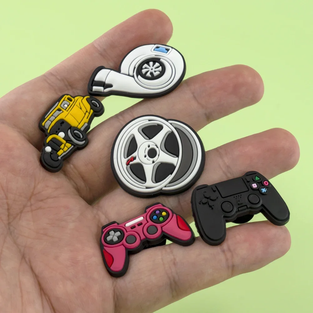 Boy Shoe Charms Car Gamepad Pins for Kids Men Cool Shoe Accessories Gift Creative DIY Decorations Buckle Fit Sandal Ornament