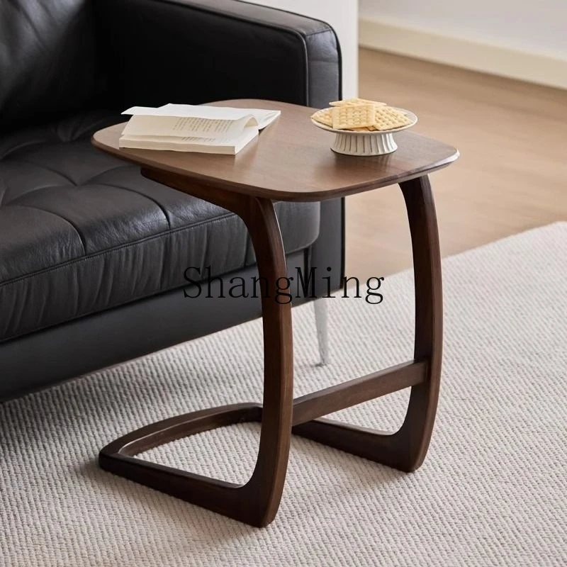 FG small coffee table black walnut corner few solid wood sofa side few living room balcony small apartment bedside table