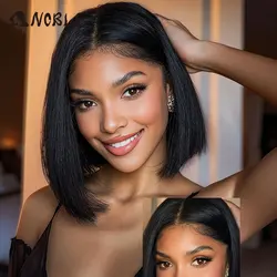 Edle gerade Bob Perücke Spitze vorne synthetisches Haar Perücke kurze Bob 10 Zoll leimlose Bob Haar Perücke für Frauen synthetische Spitze Front Perücke