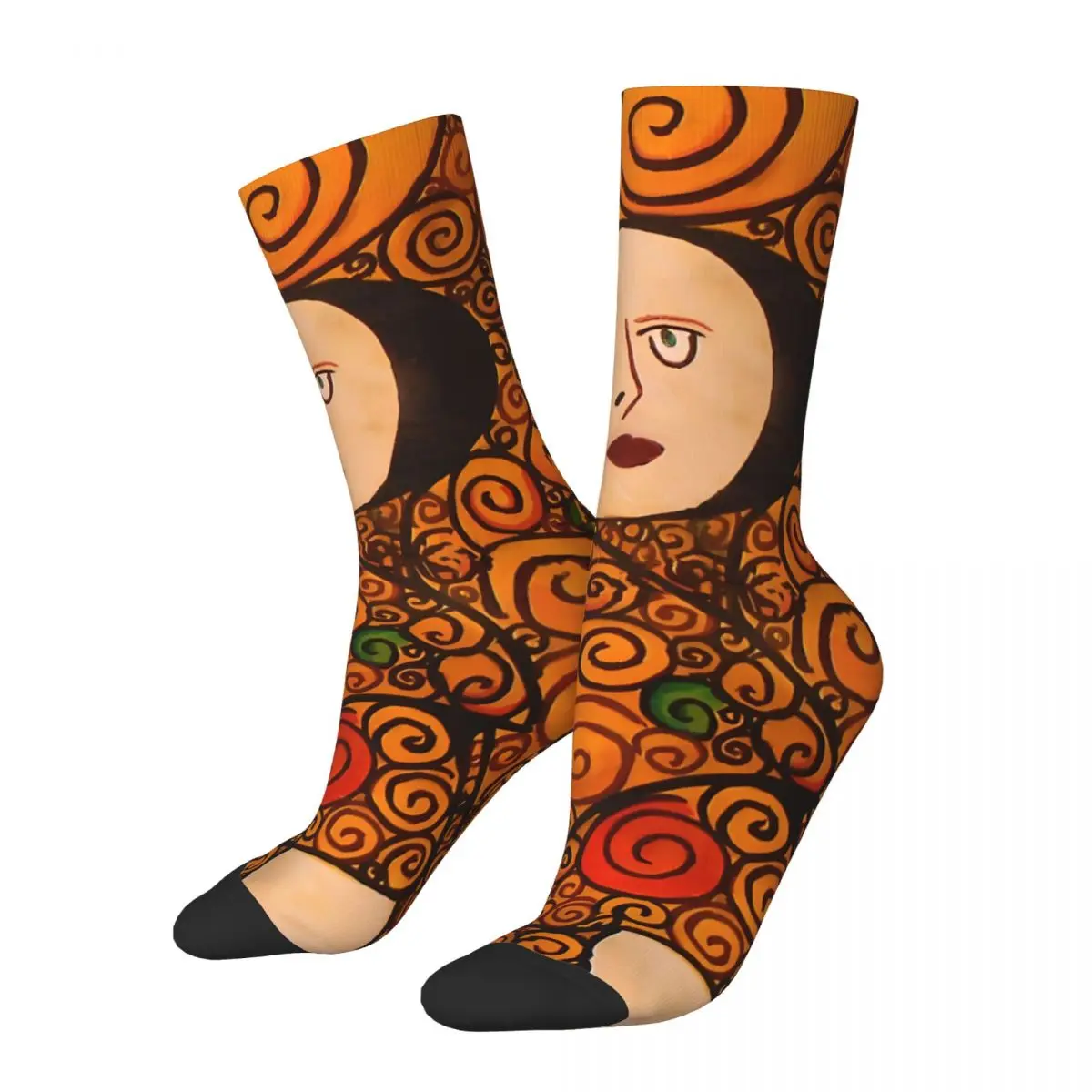 

Happy Men's Socks Colorful Vintage Harajuku Gustav Klimt Patting Art Street Style Novelty Crew Crazy Sock Gift Pattern Printed