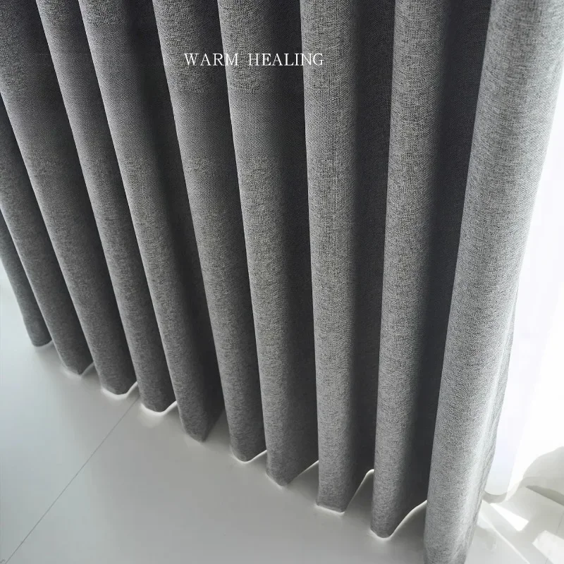 Custom  Size！！Modern Simple Super Soft 100% Fully Shading Prevents Cat Scratching Curtains for Living Dining Room Bedroom Decor