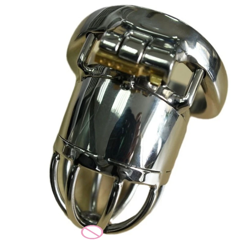 Small Penis Lock Male Stainless Steel Cock Cage Chastity Device Penis Lock Erotic Bondage Husband Loyalty Big Metal Cock Cage view 5