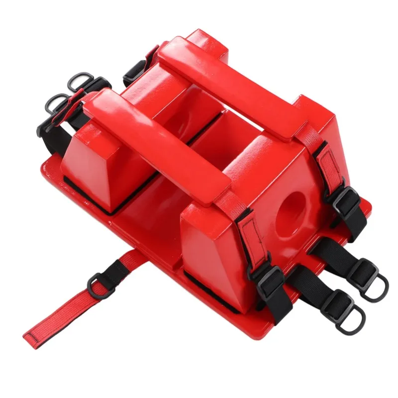 Spine Board Head Immobilizer 4 Straps Head Fixation Immobilizer Multiple Carrying Handle Mouth Water Based Paint for First Aid