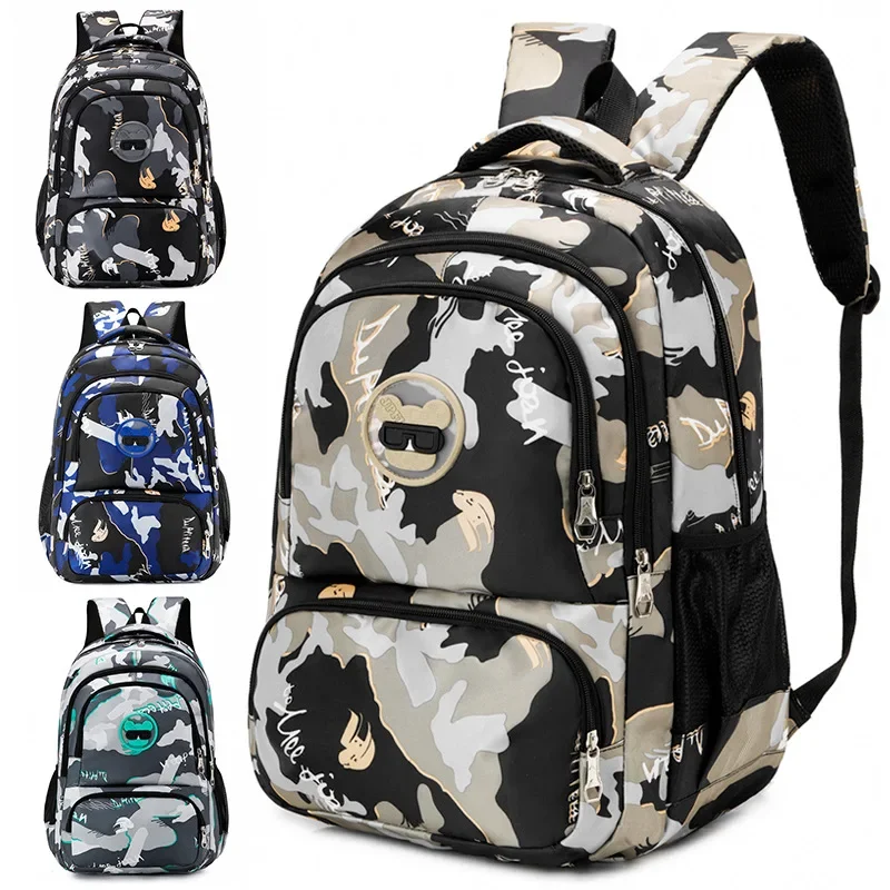 

New casual backpack large capacity schoolbag middle school student schoolbag fashion travel commuter double camouflage backpack