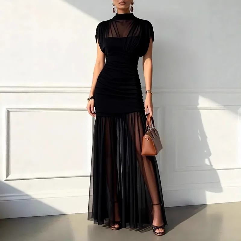 turtle neck dress black The Turtleneck Sweater in Cashmere No Sleeve Length ASOS DESIGN asymmetric racer Size/Width:11.5-E occasion:Party