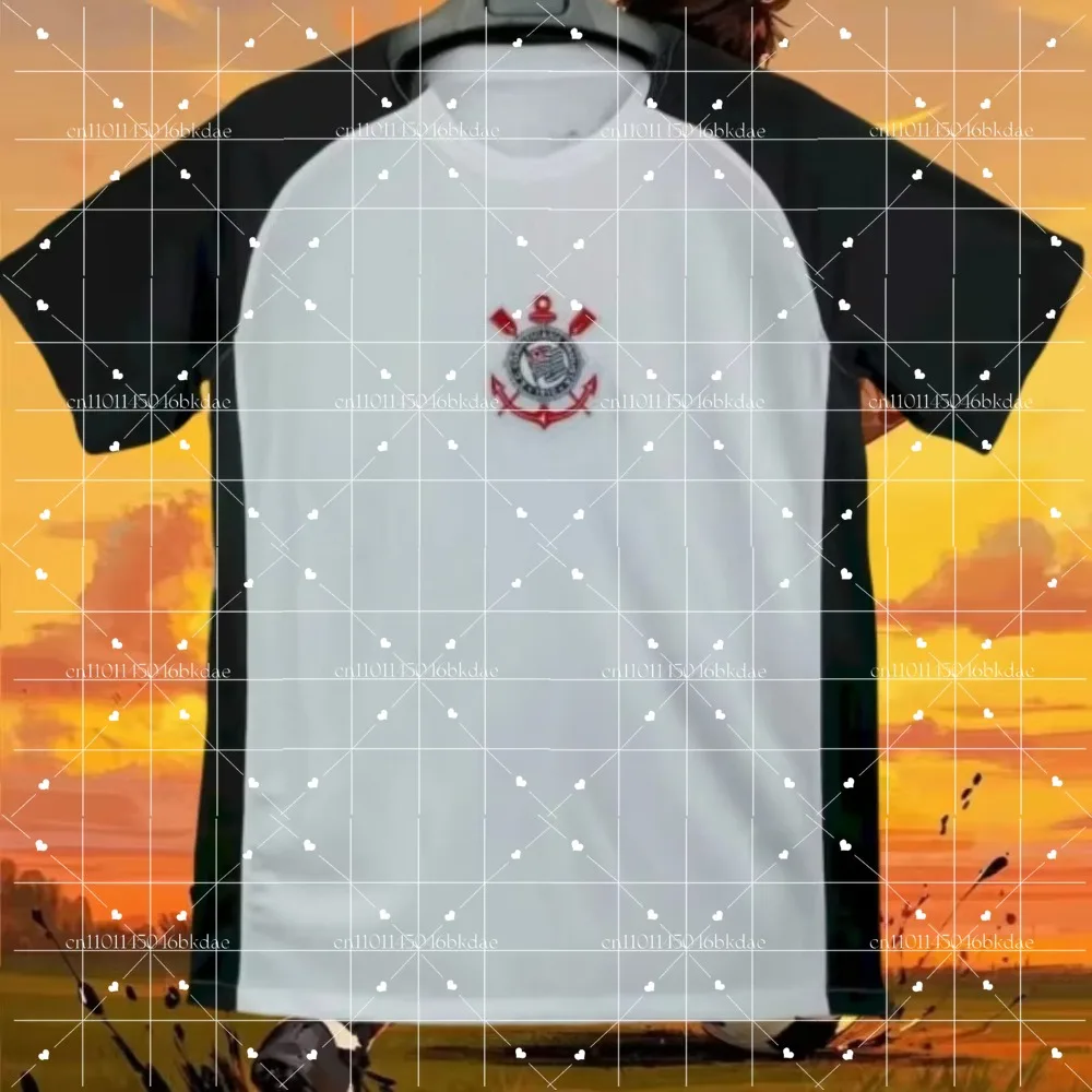 

2025 New Mens Corinthians Paulista Away Short Sleeve Football Shirt Youth Kids Oversized Soccer Training Uniform Unisex Jersey