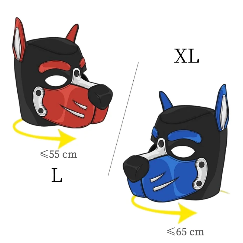 Erotic Colorful Dog Hood Mask with Unisex BDSM Puppy Cosplay Restraint Costume for Couple Adult Game Night Party Sexy Shop view 2