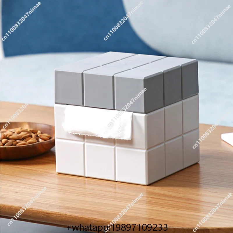 Internet celebrity Rubik's cube carton office living room desktop tissue storage box home fashion creative toilet paper roll box