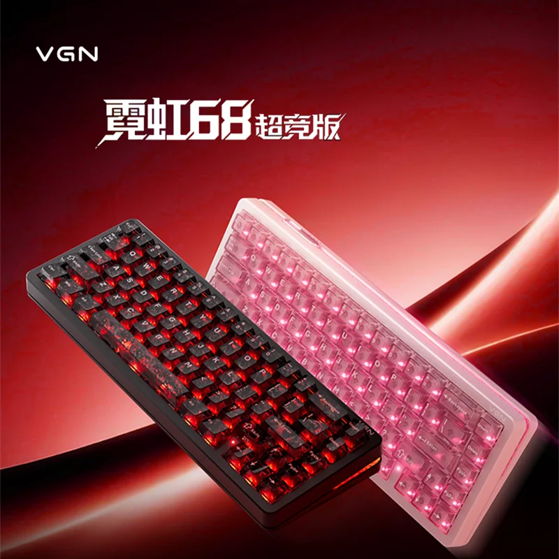 Vgn Neon 68 Gaming Magnetic Switch Customizable Gasket Hot-Swappable Keyboard Wired Rgb For Valorant