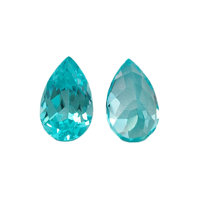 

Ювелирные изделия Jinglin, лаборатория, культивированная капля воды, красочный драгоценный камень, сертифицированный подъемный метод, синтетические драгоценные камни паайиба в форме груши