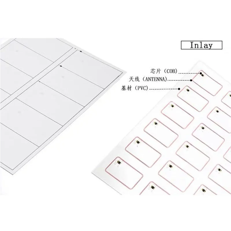 Imagem -05 - Khz Cartão Inlays Inlays Rfid Contaceless Cartão de Embutimento para a Tomada de Cartão de Tamanho a4 2x5 Pcs 100 Peças Lote 4100 id 125