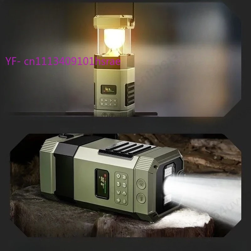 

Solar Charging Camping Light Hand Crank Generator Emergency Radio Bluetooth Speaker Outdoor Strong Flashlight