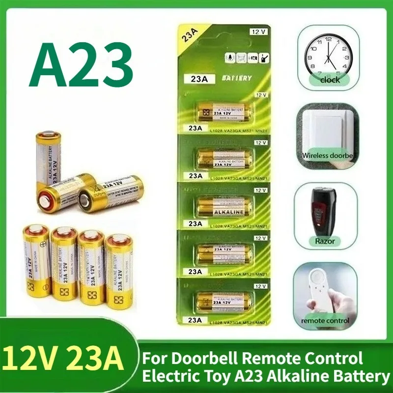 

12V 23A Battery 23GA A23S E23A EL12 MN21 V23GA GP23A LRV08 For Doorbell Remote Control Electric Toy A23 Alkaline Battery
