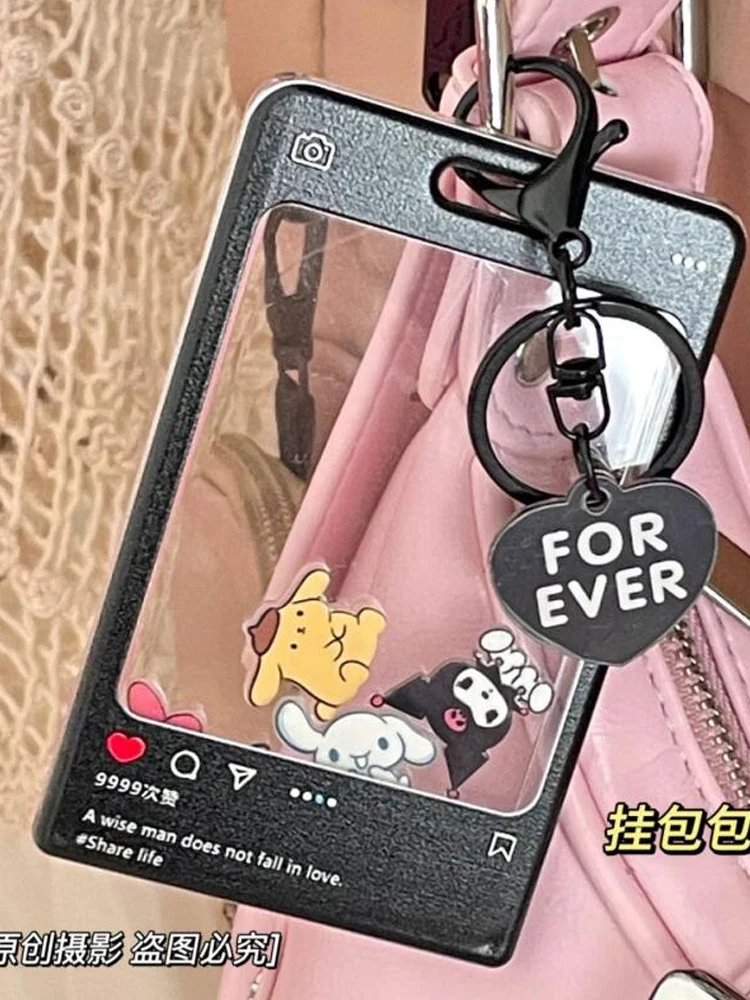 Sanrio Hello Kitty carte de repas carte de Bus Kuromi porte-carte Photo porte-Badge d'identité porte-carte Photo porte-clés manchon de protection cadeaux