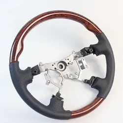 Wooden Leather Steering Wheel For Toyota Land Cruiser 100 Prado 120 LC100 FJ120 GX460 Accessories