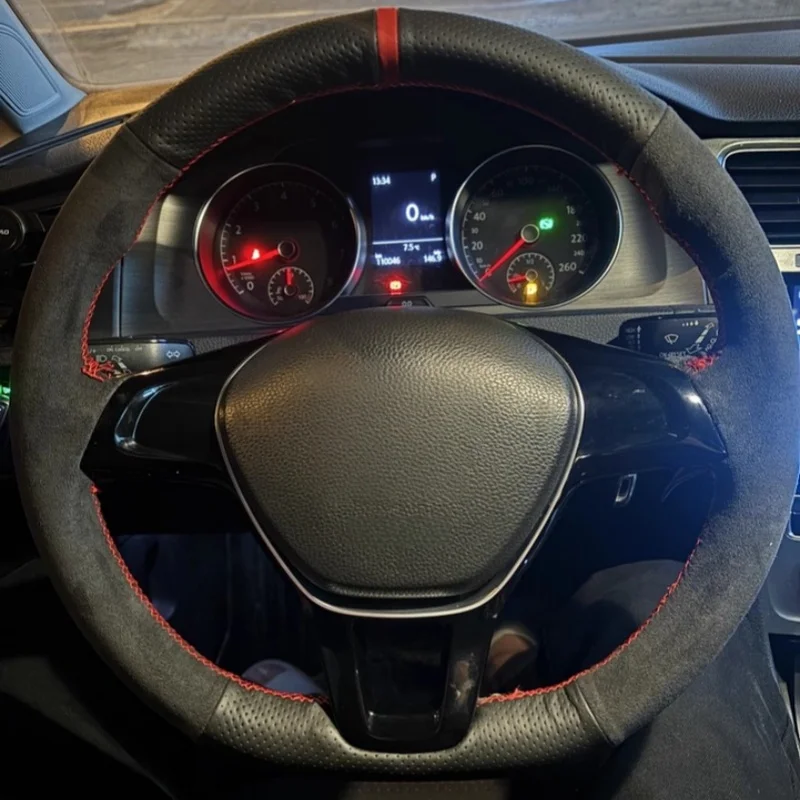 

Новый чехол на руль для Volkswagen VW Golf 7, Touran, Polo, Jetta, Passat B8, Tiguan, аксессуары для автомобилей, индивидуальный дизайн