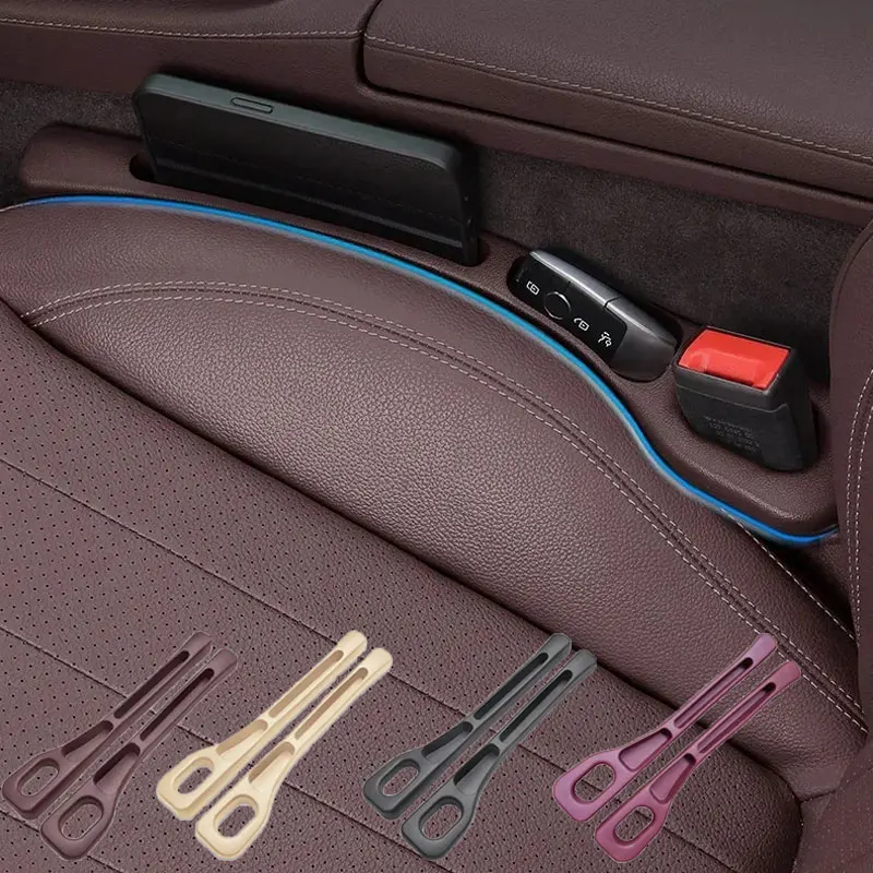 2Pcs Car Seat Gap Filler Organizer PU Universal Car Seat Gap Anti-leak Stopper Strip Slot Seat Gap Storage Organizer Accessories