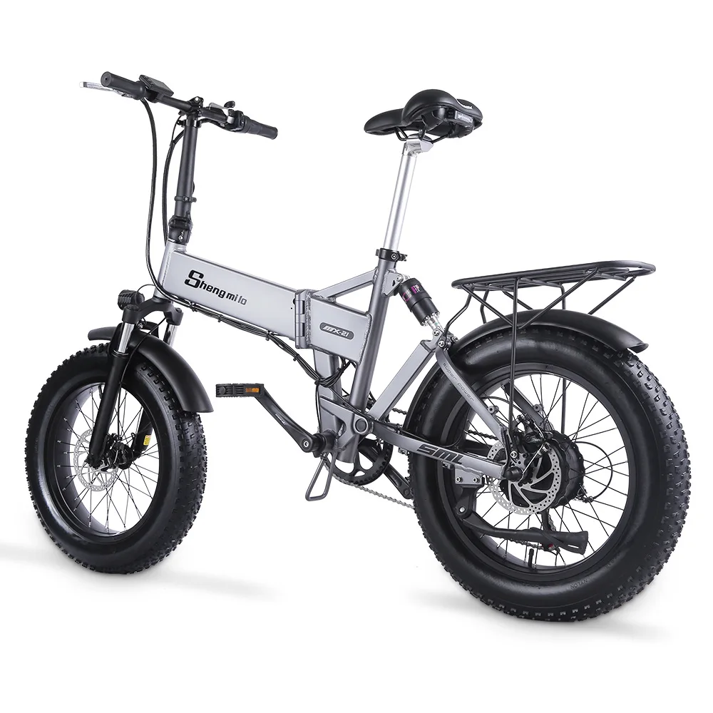 For 20 Inch 4.0 Fat Tire Foldable Electric Off-road Bike 48V Lithium Aluminum Alloy Adult Mountain Bike Lithium Battery 7