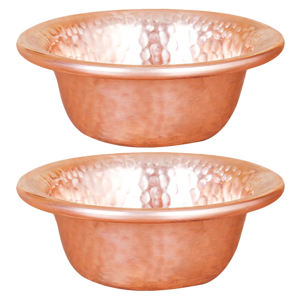 2 Pcs Temple Water Bowl Yoga Offering Cups Prayer Sound Rose Gold Retro