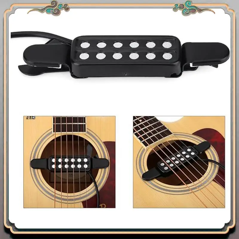 

Durable 1 Piece Guitar Pickup,Acoustic Guitar Pickup Connector Black Plastic,Metal For Metal String Guitar And Acoustic