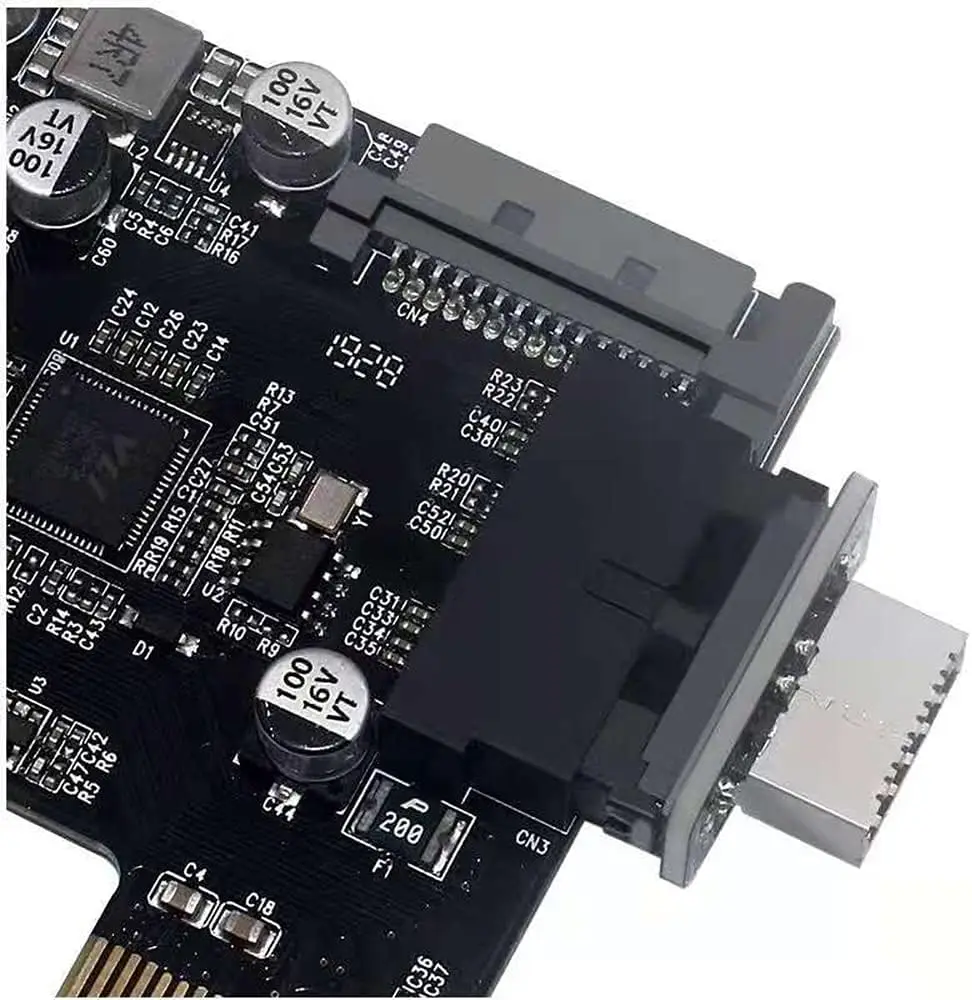 USB 3.0 19/20Pin to Type E Adapter, Type-E Female to 19-Pin Male, USB 3.1 Type C Front Panel Header Converter for Motherboard view 4