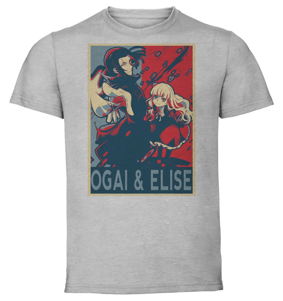 T-Shirt Unisex Grey Propaganda Bungo Stray Dogs Ogai Mori & Elise