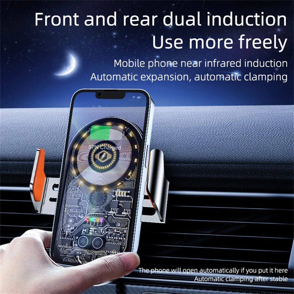 Automatic Alignment Car Phone Holder Wireless Charger For iPhone Samsung Huawei Xiaomi Air Vent Mount Charging Induction Bracket