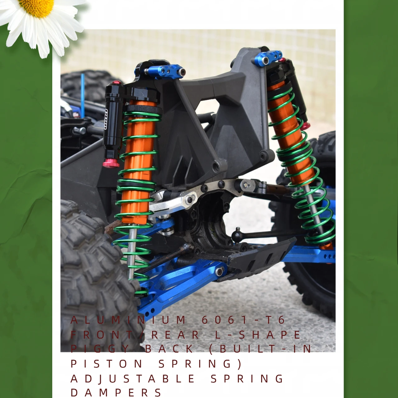 

Алюминиевые передние/задние L-образные регулируемые пружинные амортизаторы Piggy Back для TRAXXAS 1/5 X-MAXX