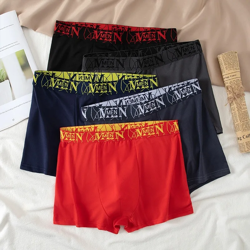 5/10 Pcs Men's Underwear in All Seasons Solid Color Multi-Color Sporty Comfortable Fashion Multifunctional and Flat Corner Pants