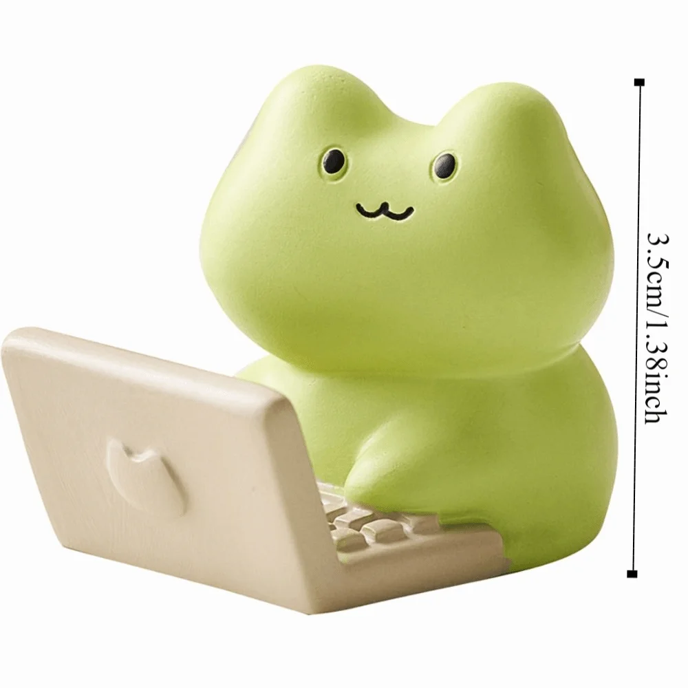 Handmad Frog Resin Figurine Statue Crafts Anime Frog Desktop Decoration DIY Decorative Collectible Mini Frog Model Toy