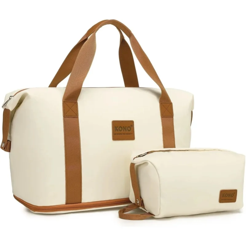 KONO Handgepäck-Reisetasche 40×30×20 cm, erweiterbare wasserdichte Aufbewahrungstasche mit Nassfach für Kurzflüge