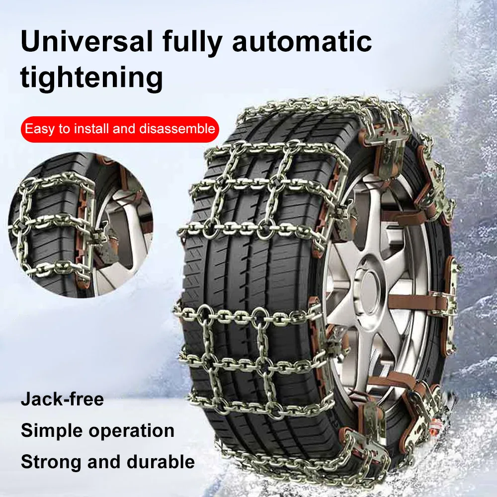 Anti-Skid Iron Car Tire Snow Chains Emergency Metal Snow Mud Sand Tyre Chains Suitable for Tire Width 165-265mmm