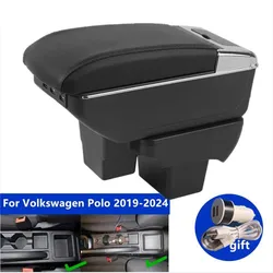 For Volkswagen Polo Armrest Box For VW Polo Car Armrest 2019 2020 2021 2022 2023 2024 Storage Box Retrofit Parts Car Accessories