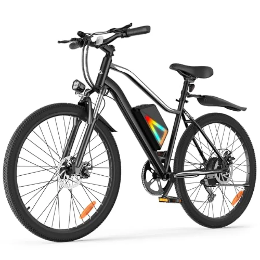 

26 All-Terrain City Commuting Electric Bike for Adults: Aluminum Frame, Matte Black, 1500W Peak Motor, 80-Mile Range, 20MPH, 7-