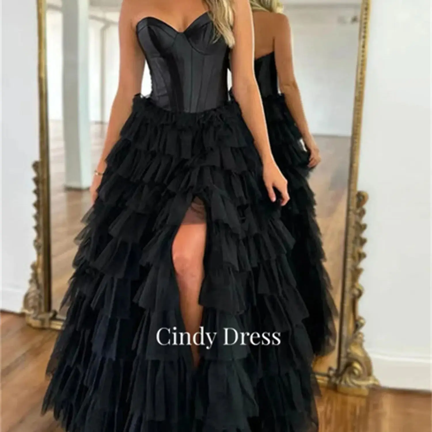 

Cindy Layered Black Sweetheart Evening Luxury Dress 2024 15 Quinceanera Dresses Party Elegant Woman Prom Wedding Sharon Happy