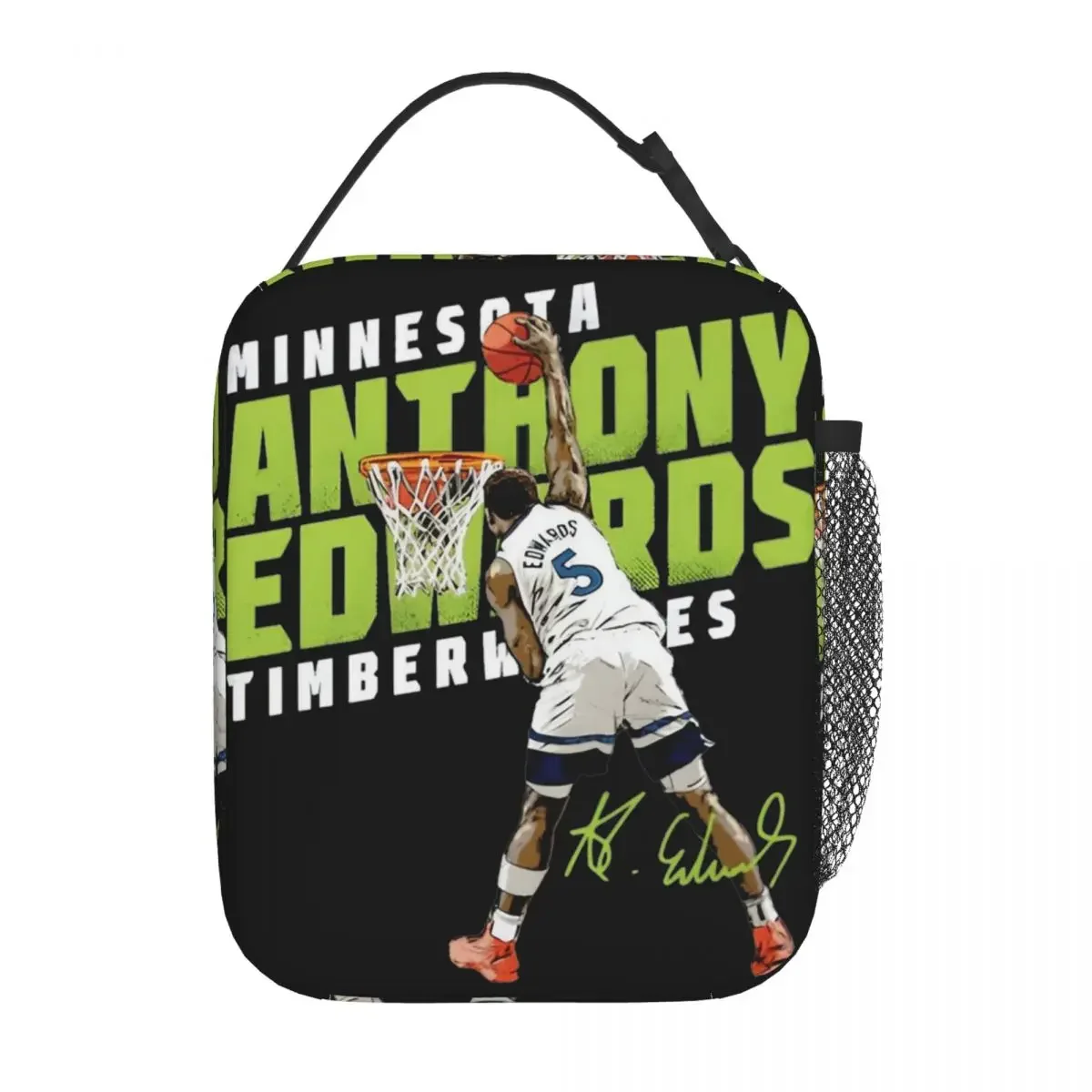 Anthony Edwards Basketball Sports Thermal Insulated Lunch Bag for School Ant-Man ANT Portable Food Bag Cooler Thermal Lunch Box